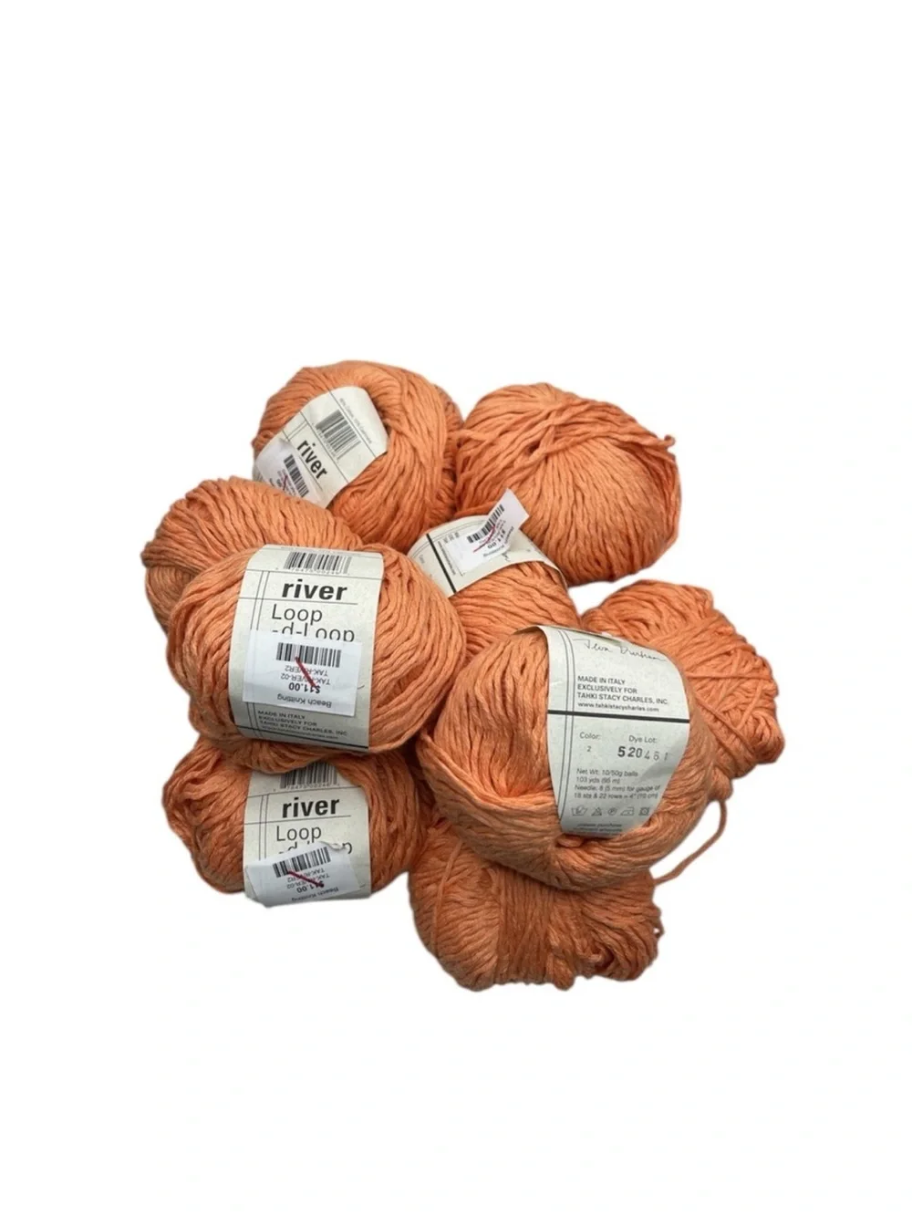 River Loop Soft Cotton Cashmere Yarn - Peach Bundle of 9 - Picture 2 of 4